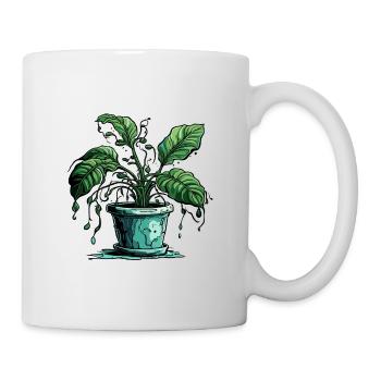 Zimmerpflanze / Topfpflanze / Dekoration / Topf - Tasse - Weiß - Rechts