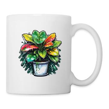 Zimmerpflanze / Topfpflanze / Dekoration / Topf - Tasse - Weiß - Rechts