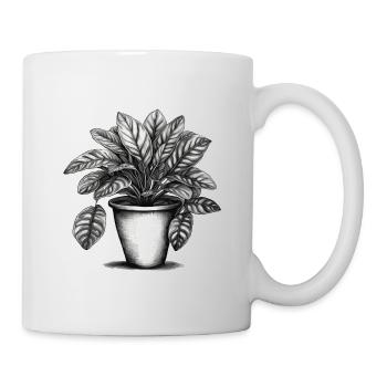 Zimmerpflanze / Topfpflanze / Dekoration / Topf - Tasse - Weiß - Rechts
