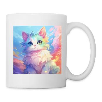 Katze, katzenmotiv, anime, geschenk, geschenkidee - Tasse - Weiß - Rechts