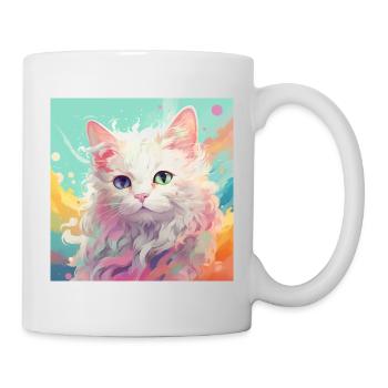Katze, katzenmotiv, anime, geschenk, geschenkideen - Tasse - Weiß - Rechts