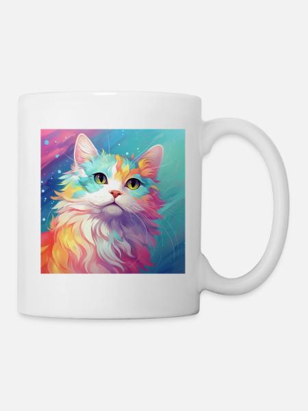 cat, cat motif, anime, gift, gift ideas - Mug - white