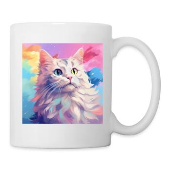 Katze, katzenmotiv, anime, geschenk, geschenkideen - Tasse - Weiß - Rechts