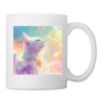 Katze, katzenmotiv, anime, geschenk, geschenkideen - Tasse - Weiß - Rechts