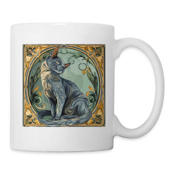 Katze, katzenmotiv, geschenk, geschenkideen katzen - Tasse - Weiß - Rechts