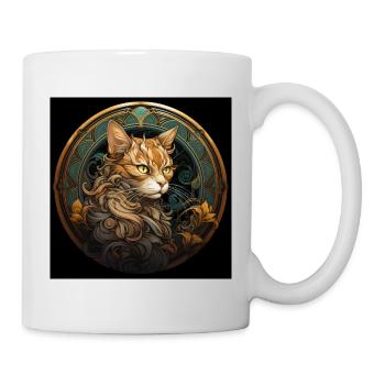 Katze, katzenmotiv, geschenk, geschenkideen katzen - Tasse - Weiß - Rechts