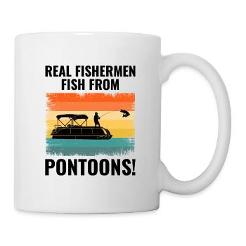 Pontonboot Bootfahren Pontooning Angeln Retro - Tasse - Weiß - Rechts