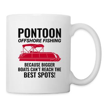 Pontonboot Motorboot Offshort Angeln Lustig - Tasse - Weiß - Rechts