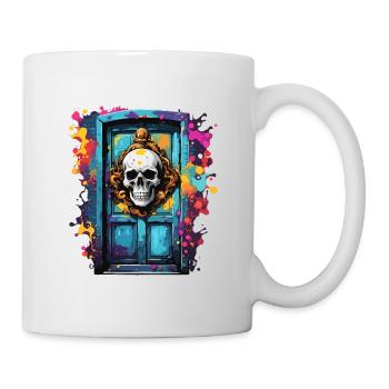Door Knocker / Skull / Bell / Antique / Old - Mug - white - Right