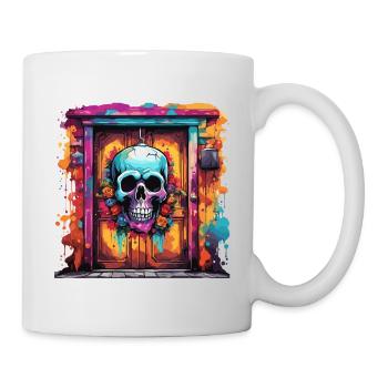 Door Knocker / Skull / Bell / Antique / Old - Mug - white - Right