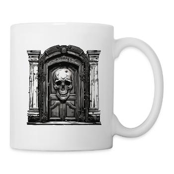 Door Knocker / Skull / Bell / Antique / Old - Mug - white - Right