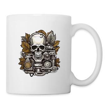 Skull / Totenkopf / Skelett / Gothic / Tattoo - Tasse - Weiß - Rechts