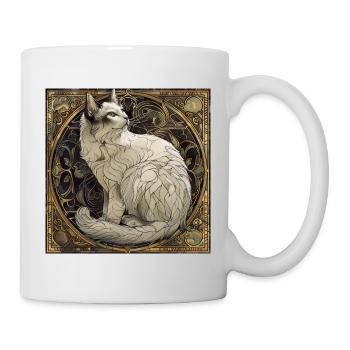 Chat, motif de chat, vintage, cadeau - Mug blanc - blanc - Droite