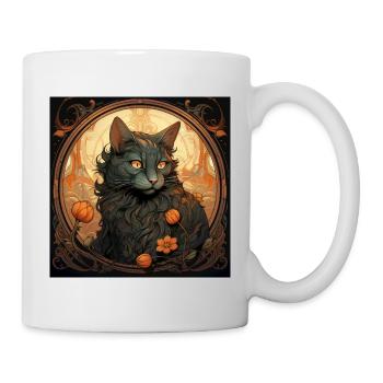 Katze, katzenmotiv, vintage, geschenk - Tasse - Weiß - Rechts