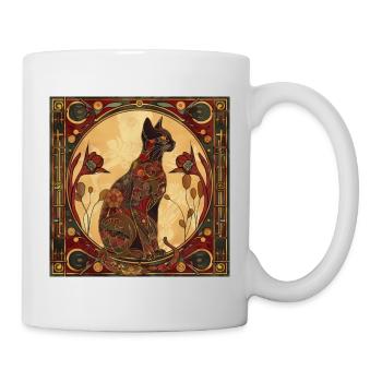 Chat, motif de chat, vintage, cadeau - Mug blanc - blanc - Droite