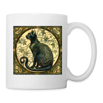 Katze, katzenmotiv, vintage, geschenk - Tasse - Weiß - Rechts