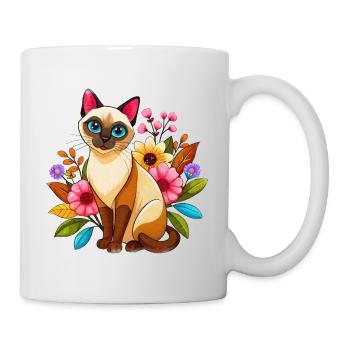 Siamese cat in the garden - Mug - white - Right