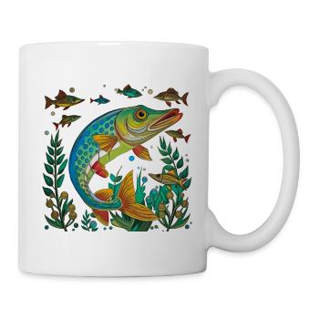 Hecht - Tasse - Weiß - Rechts