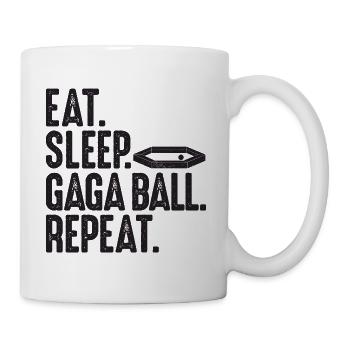 Eat. Sleep. Gaga Ball. Repeat. Dodgeball Gagaball - Tasse - Weiß - Rechts