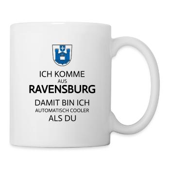 Ich komme aus Ravensburg Oberschwaben - Tasse - Weiß - Rechts