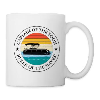 Pontonboot Kapitän Offshore-Bootsfahrt Retro - Tasse - Weiß - Rechts