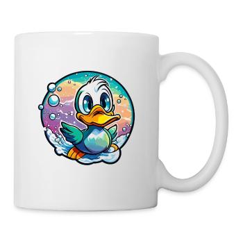 Animal dans bulle de savon / enfantin / mignon / canard - Mug blanc - blanc - Droite