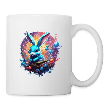 Animal dans la bulle de savon / enfantin / mignon / lapin - Mug blanc - blanc - Droite