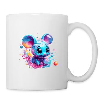 Animal dans la bulle de savon / enfantin / mignon / souris - Mug blanc - blanc - Droite