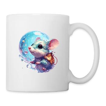 Tier in Seifenblase / kindlich / niedlich / Maus - Tasse - Weiß - Rechts