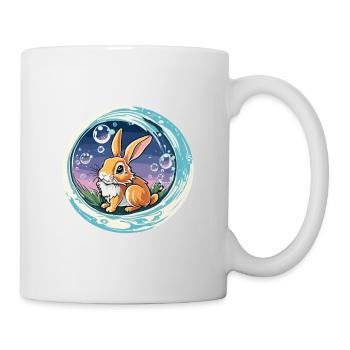 Animal dans la bulle de savon / enfantin / mignon / lapin - Mug blanc - blanc - Droite