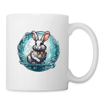 Animal dans la bulle de savon / enfantin / mignon / lapin - Mug blanc - blanc - Droite