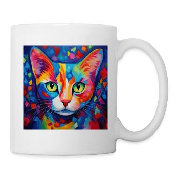 cat, cat motif, colorful, gift, gift ideas - Mug - white - Right