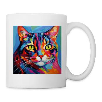 Cat, cat motif, pop art, gift, gift idea - Mug - white - Right