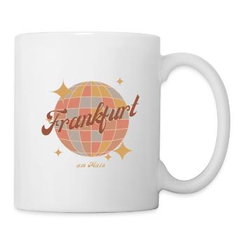 Frankfurt am Main Retro Vintage Design Diskokugel - Tasse - Weiß - Rechts