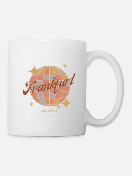 Frankfurt am Main Retro Vintage Design Diskokugel - Tasse - Weiß