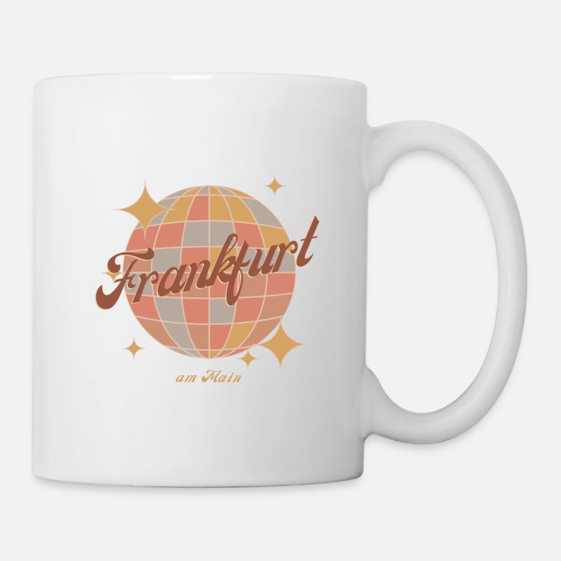 Frankfurt am Main Retro Vintage Design Diskokugel - Tasse - Weiß