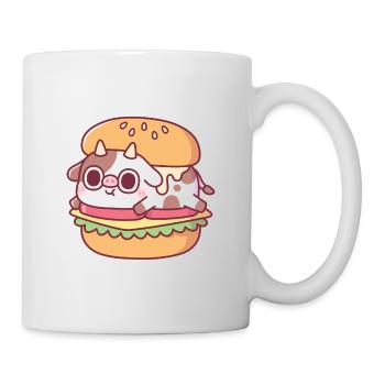 Cute Cow In A Burger Funny - Mug - white - Right