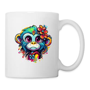 Cute Monkey / Monkey Girl / Cute / Hair Bow - Mug - white - Right