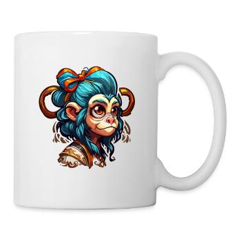 Cute Monkey / Monkey Girl / Cute / Hair Bow - Mug - white - Right