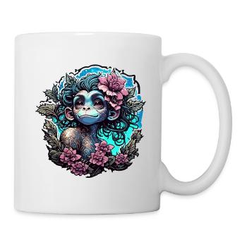 Cute Monkey / Monkey Girl / Cute / Hair Bow - Mug - white - Right