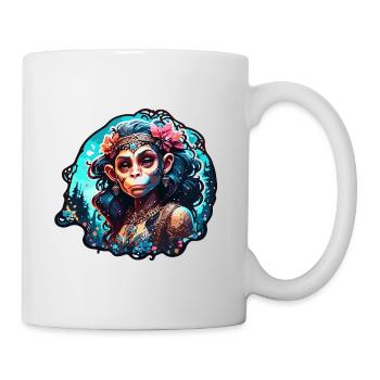 Cute Monkey / Monkey Girl / Cute / Hair Bow - Mug - white - Right