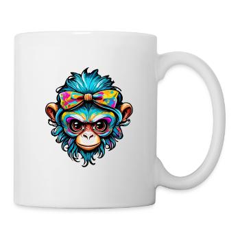 Cute Monkey / Monkey Girl / Cute / Hair Bow - Mug - white - Right