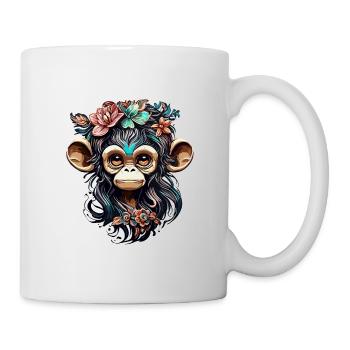 Cute Monkey / Monkey Girl / Cute / Hair Bow - Mug - white - Right