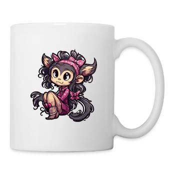 Cute Monkey / Monkey Girl / Cute / Hair Bow - Mug - white - Right