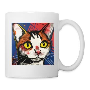 Katze, katzenmotiv, comic, geschenk, geschenkideen - Tasse - Weiß - Rechts