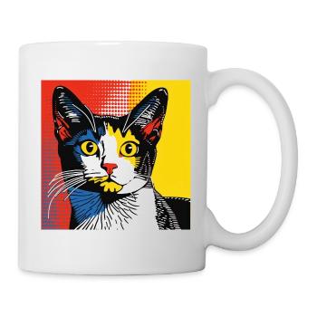 Katze, katzenmotiv, comic, geschenk, geschenkideen - Tasse - Weiß - Rechts