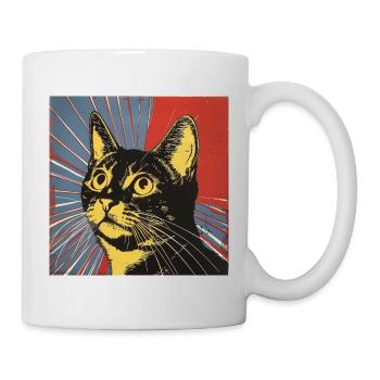 Katze, katzenmotiv, comic, geschenk, geschenkideen - Tasse - Weiß - Rechts