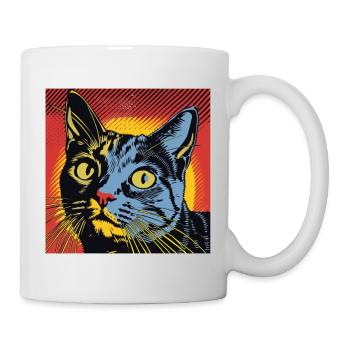 Katze, katzenmotiv, comic, geschenk, geschenkideen - Tasse - Weiß - Rechts