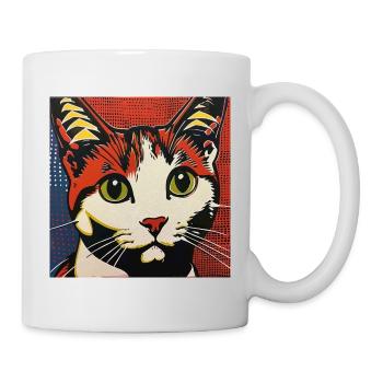 Katze, katzenmotiv, comic, geschenk, geschenkideen - Tasse - Weiß - Rechts