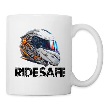 Casque moto rouler en toute sécurité clair - Mug blanc - blanc - Droite